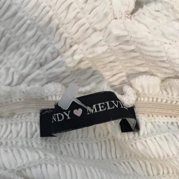 Brandy Melville white Charlene smocked crop top - Picture 2 of 4